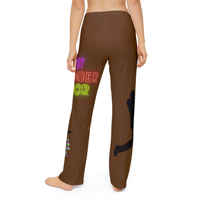 Kids Pajama Pants: Baseball Brown