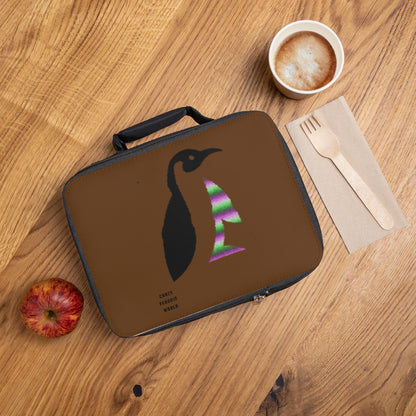 Lunch Bag: Crazy Penguin World Logo Brown