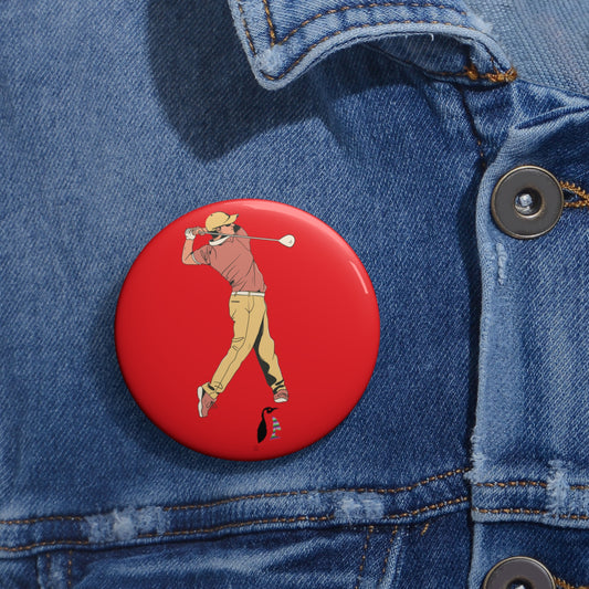 Custom Pin Buttons Golf Red