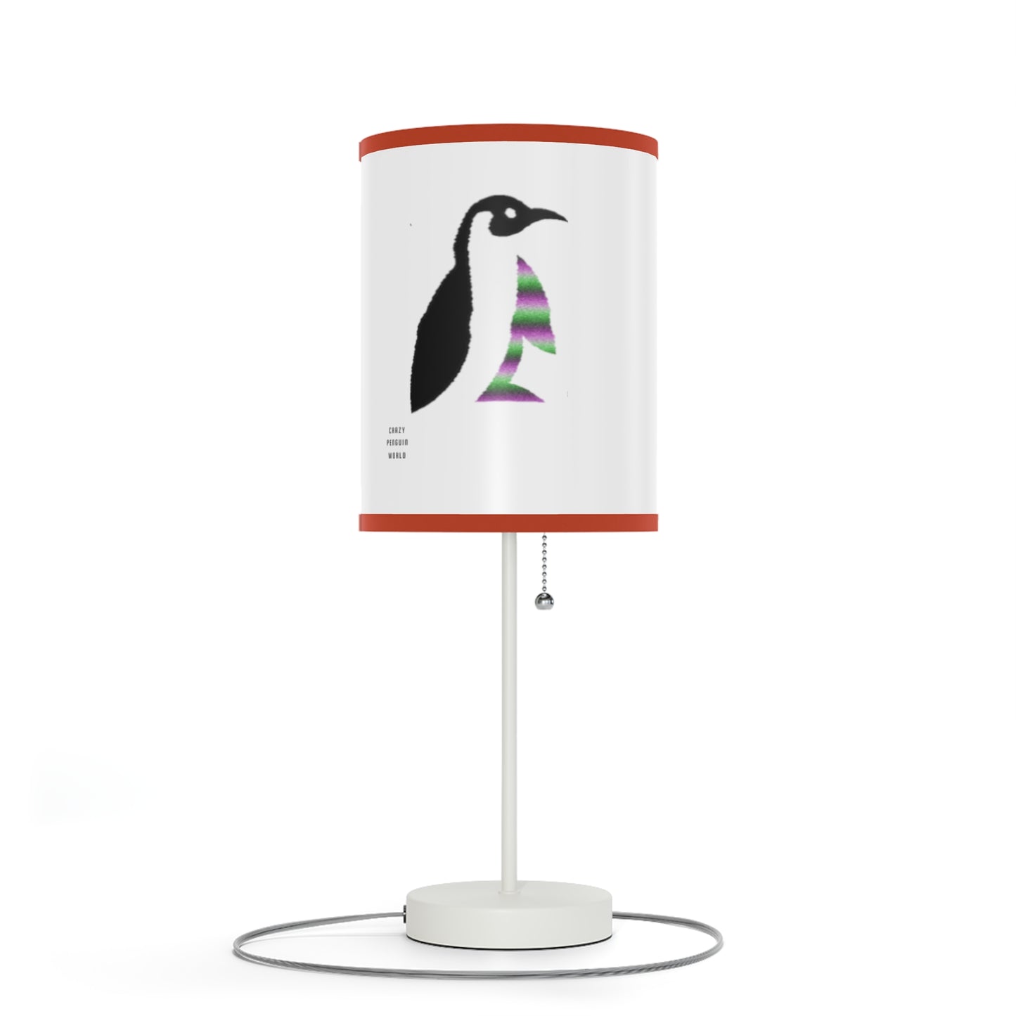 Lamp on a Stand, US|CA plug: Crazy Penguin World Logo White