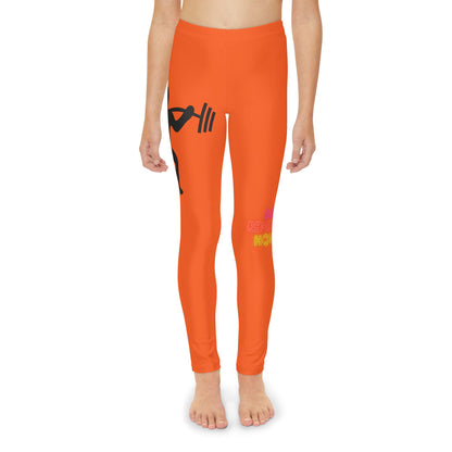 Youth Full-Length Leggings: Weightlifting Orange