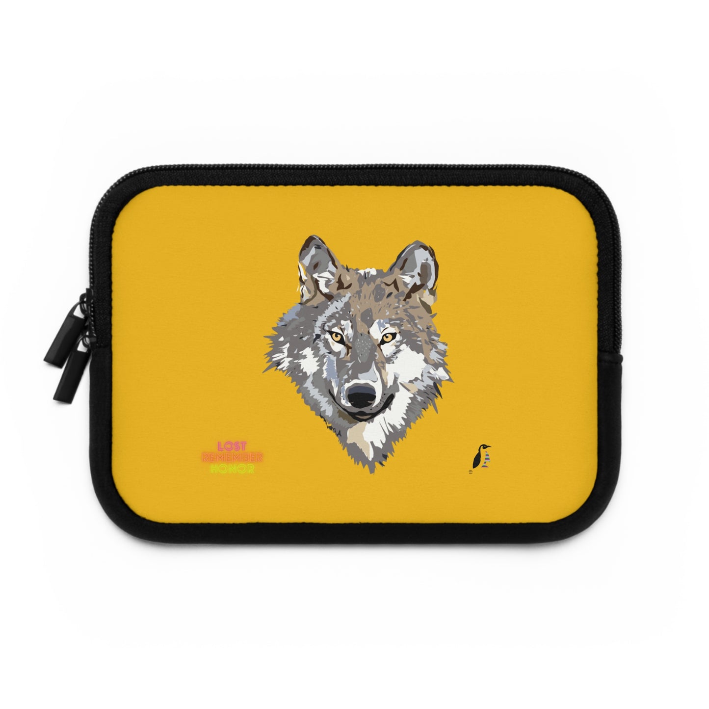 Laptop Sleeve: Wolves Yellow