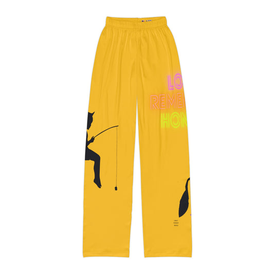 Kids Pajama Pants: Fishing Yellow