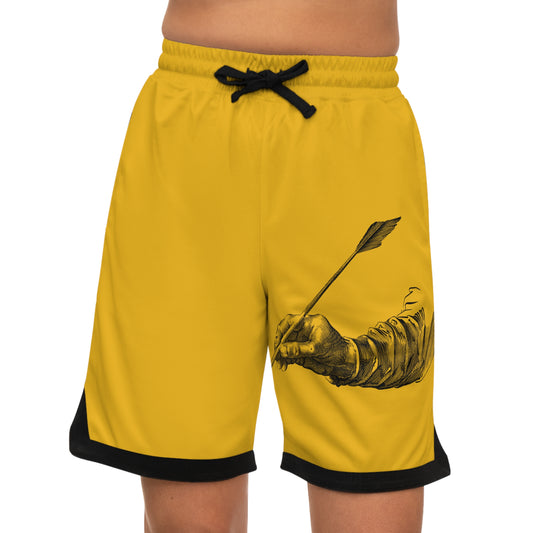 Basketball Rib Shorts: Writing Yellow