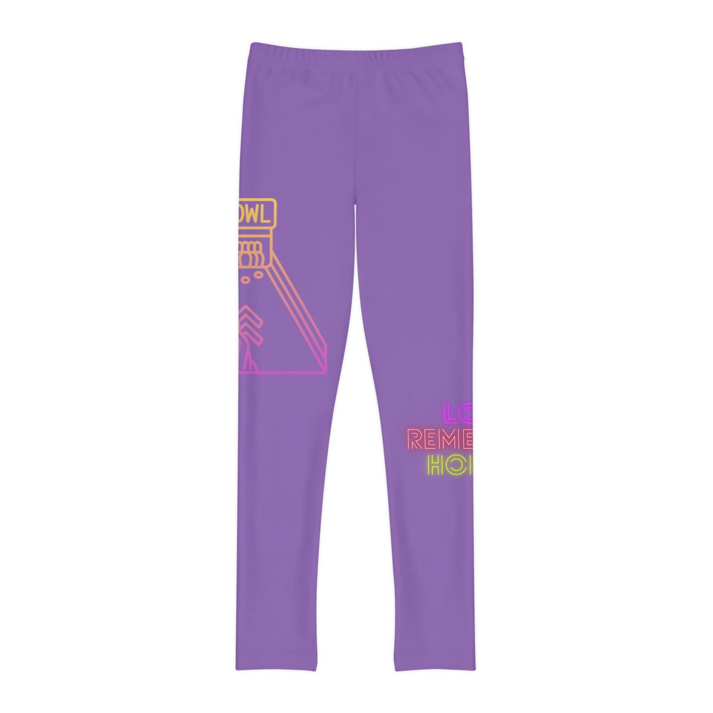 Youth Full-Length Leggings: Bowling Lite Purple