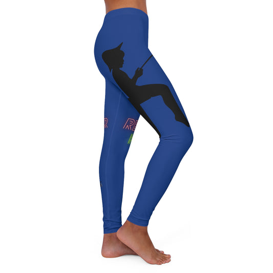 Women's Spandex Leggings: Fishing Blue