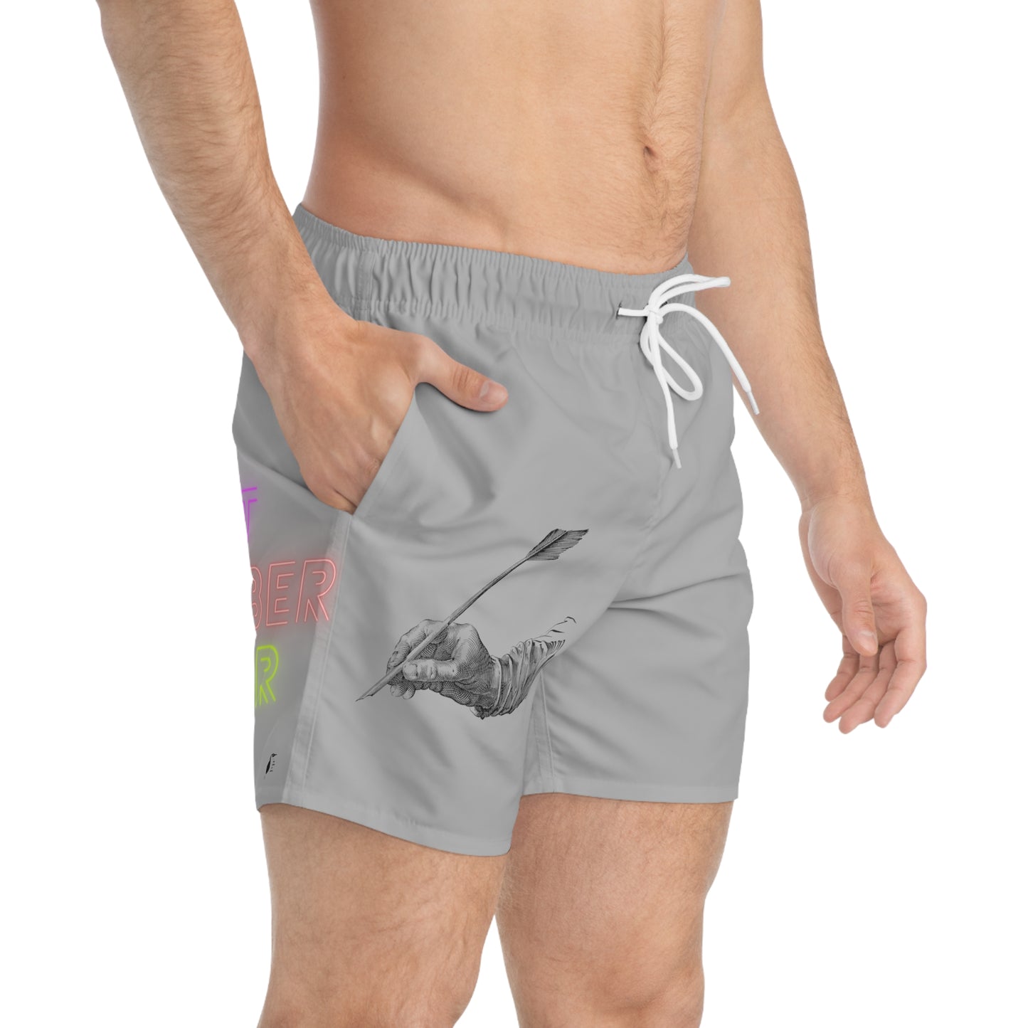 Swim Trunks: Writing Lite Grey