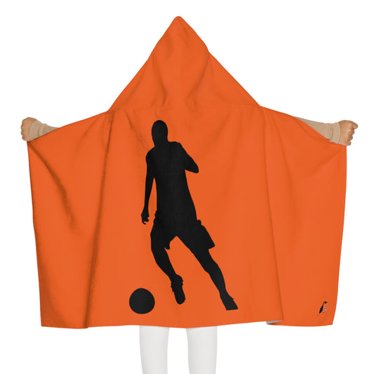 Youth Hooded Towel: Soccer Orange