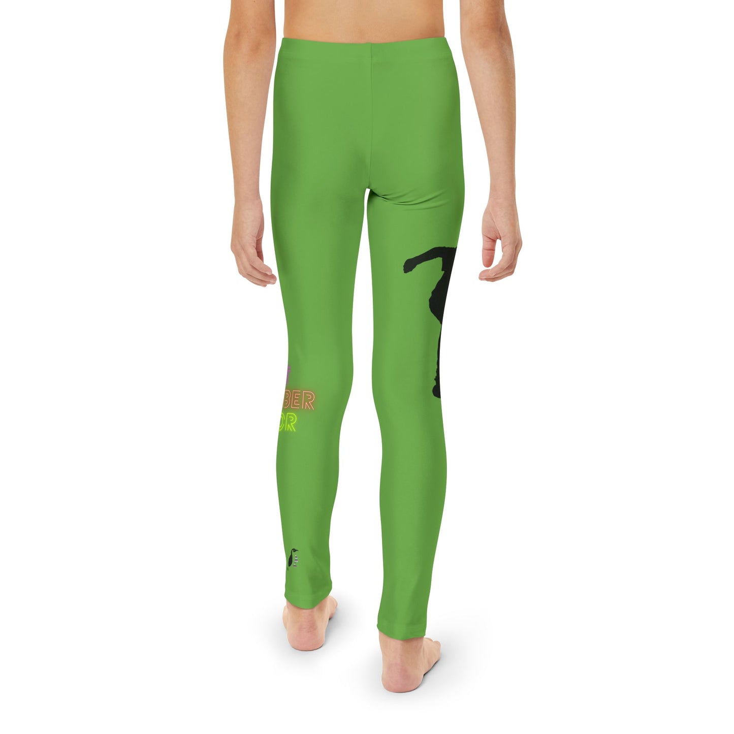 Youth Full-Length Leggings: Skateboarding Green