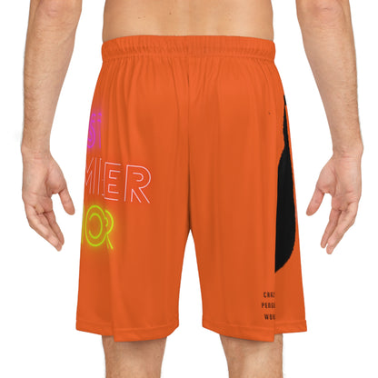 Basketball Shorts: Crazy Penguin World Logo Orange