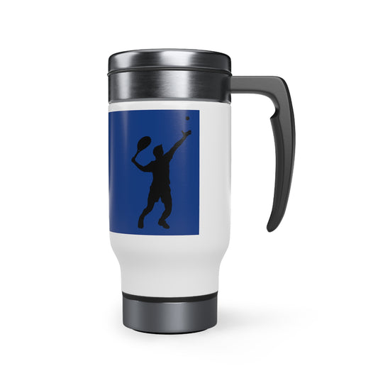 Stainless Steel Travel Mug with Handle, 14oz: Tennis Dark Blue