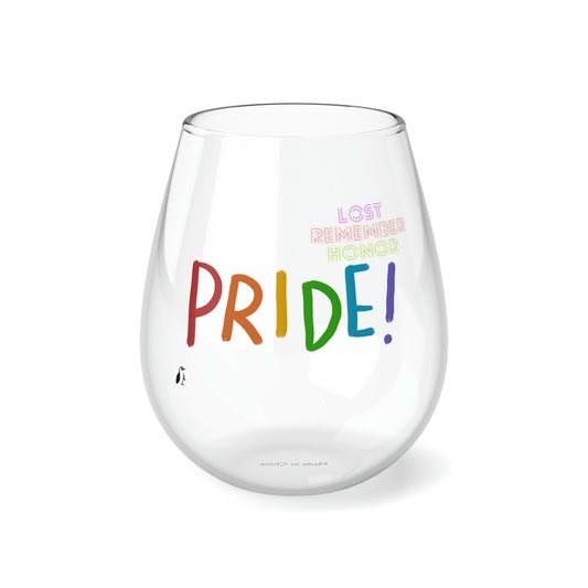 Stemless Wine Glass, 11.75oz LGBTQ Pride