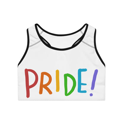 Sports Bra: LGBTQ Pride White