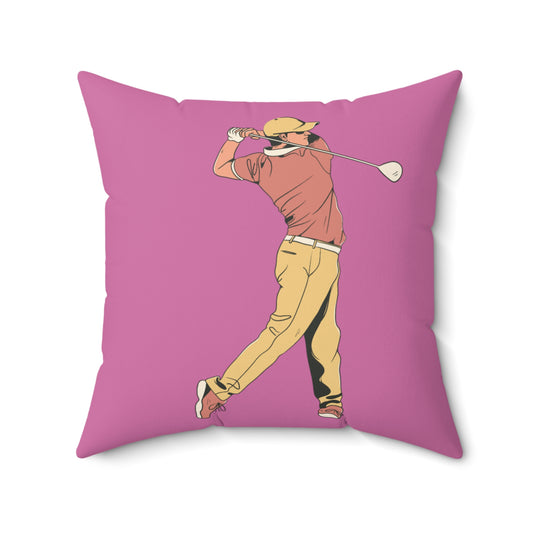 Spun Polyester Square Pillow: Golf Lite Pink