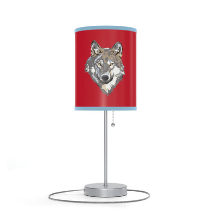 Lamp on a Stand, US|CA plug: Wolves Dark Red