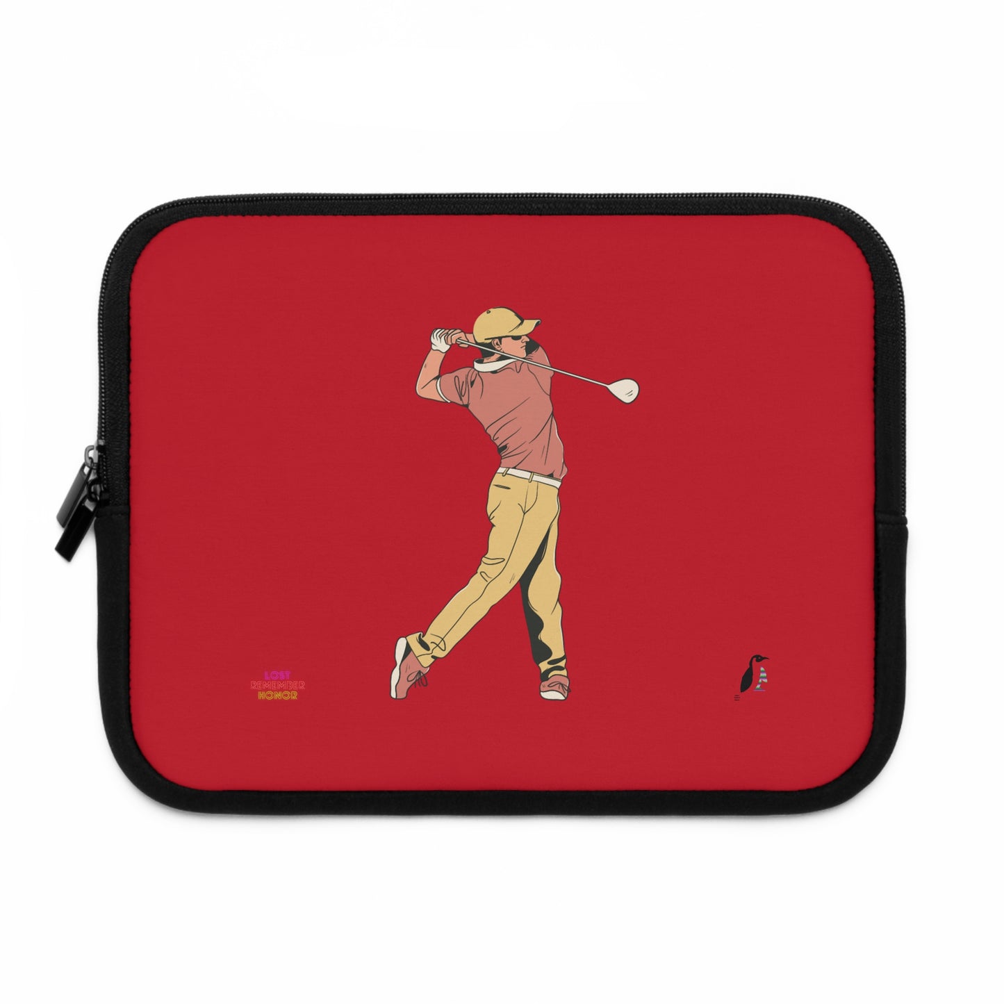 Laptop Sleeve: Golf Dark Red