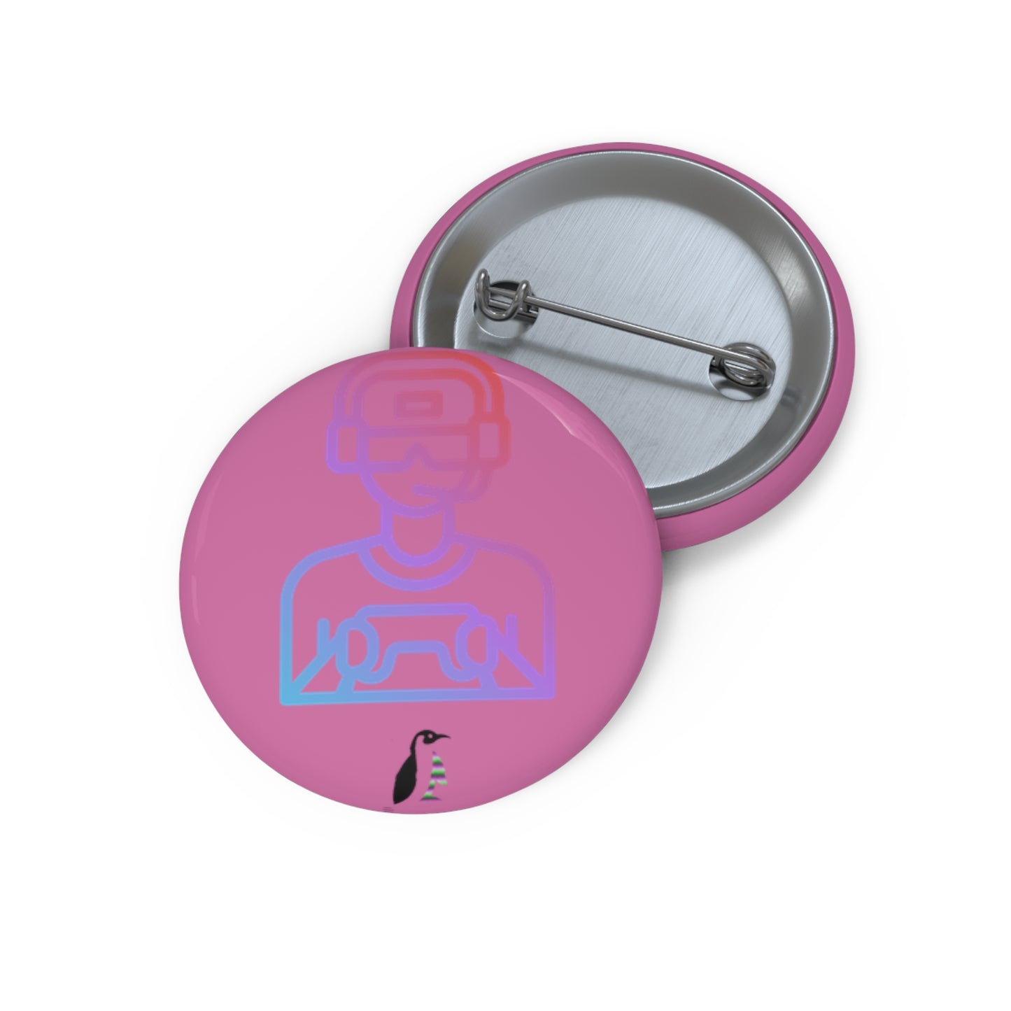 Custom Pin Buttons Gaming Lite Pink