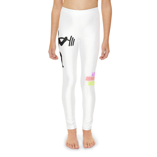 Youth Full-Length Leggings: Weightlifting White