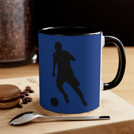 Accent Coffee Mug, 11oz: Soccer Dark Blue