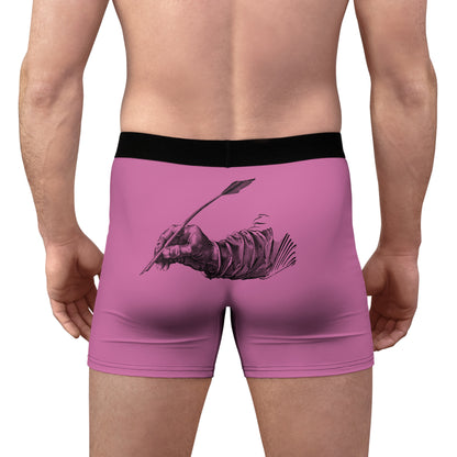 Men's Boxer Briefs: Writing Lite Pink