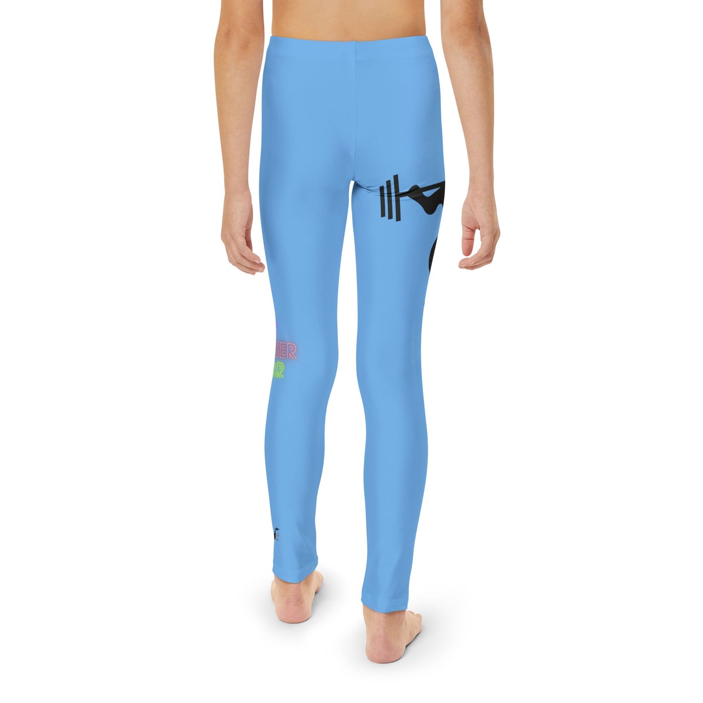 Youth Full-Length Leggings: Weightlifting Lite Blue