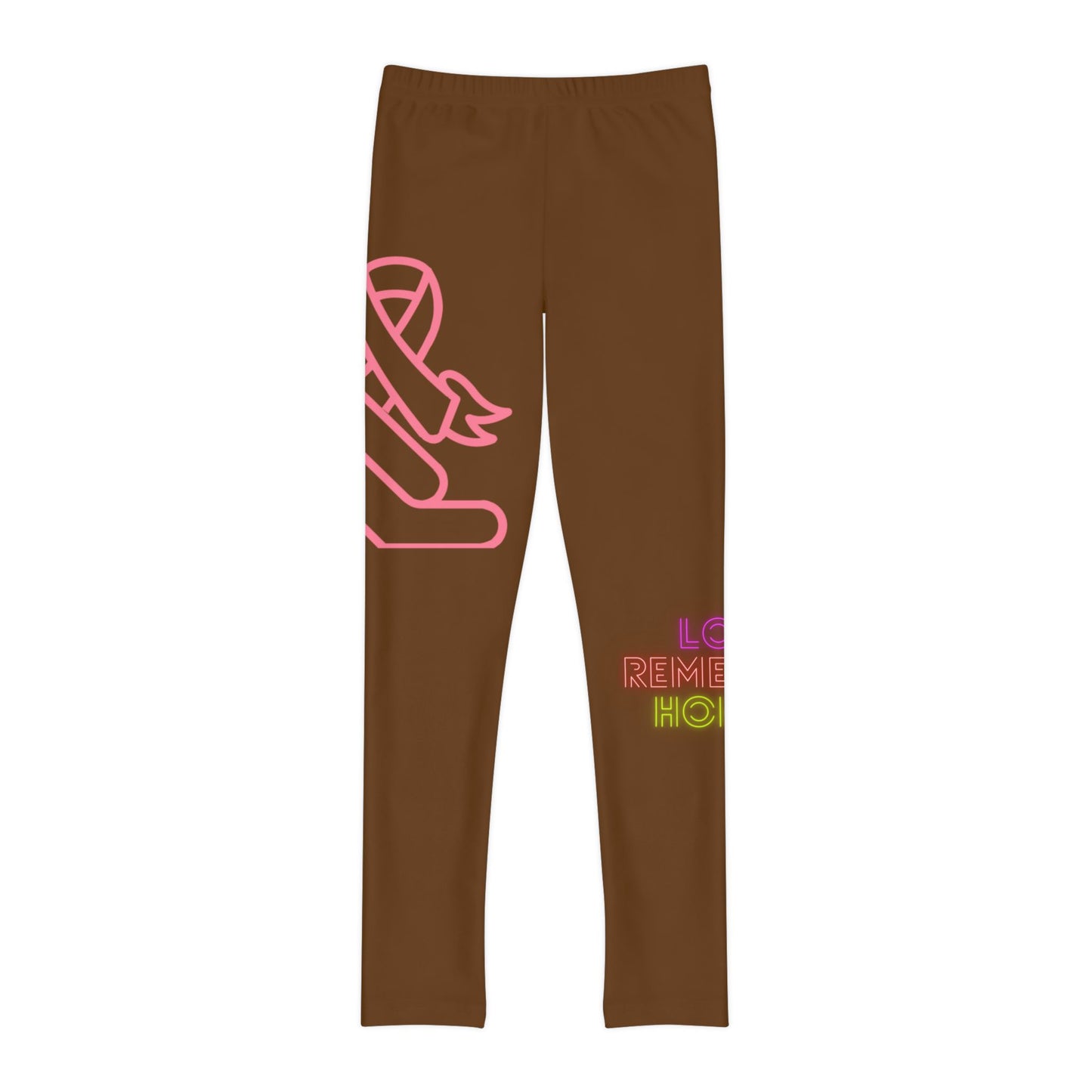 Youth Full-Length Leggings: Fight Cancer Brown