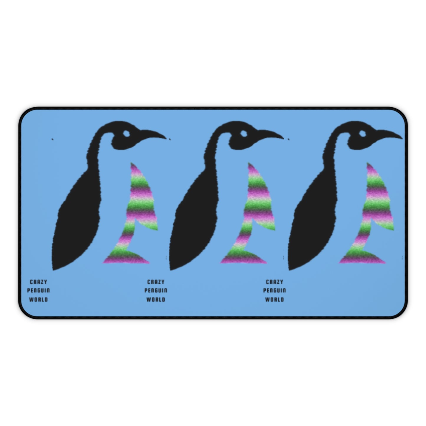 Desk Mat: Crazy Penguin World Logo Lite Blue