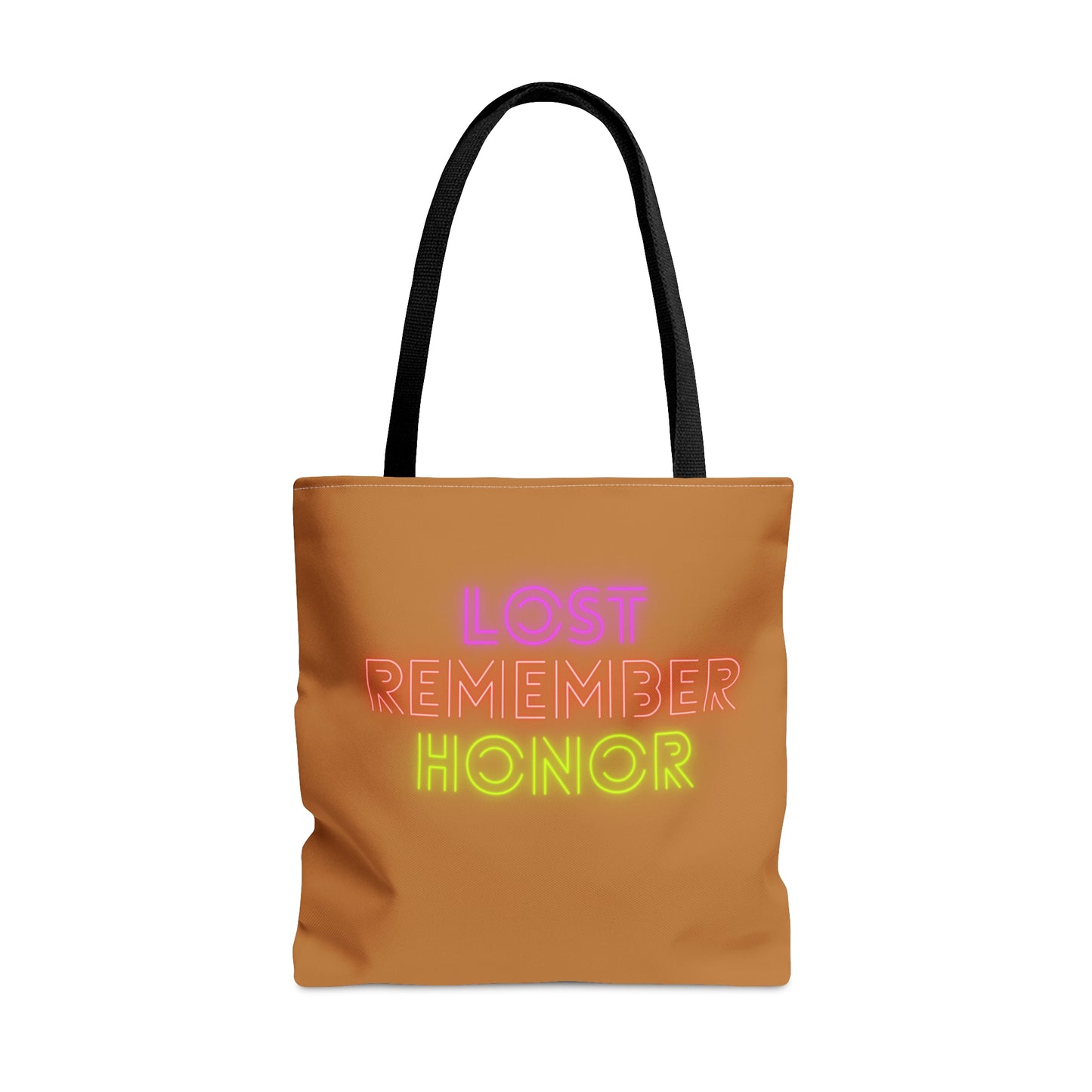 Tote Bag: Lost Remember Honor Lite Brown