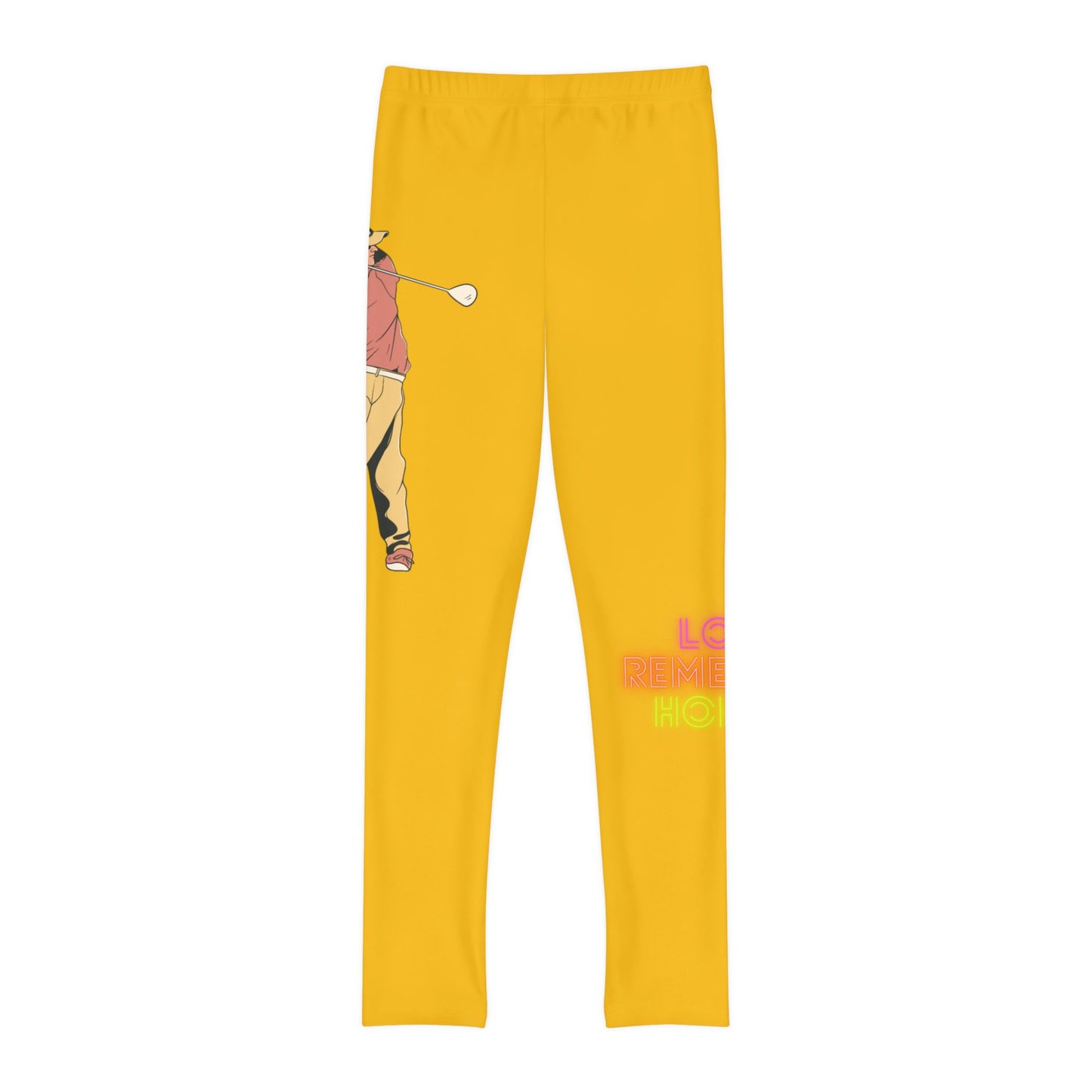 Youth Full-Length Leggings: Golf Yellow