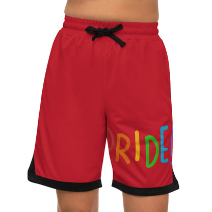 Basketball Rib Shorts: LGBTQ Pride Dark Red