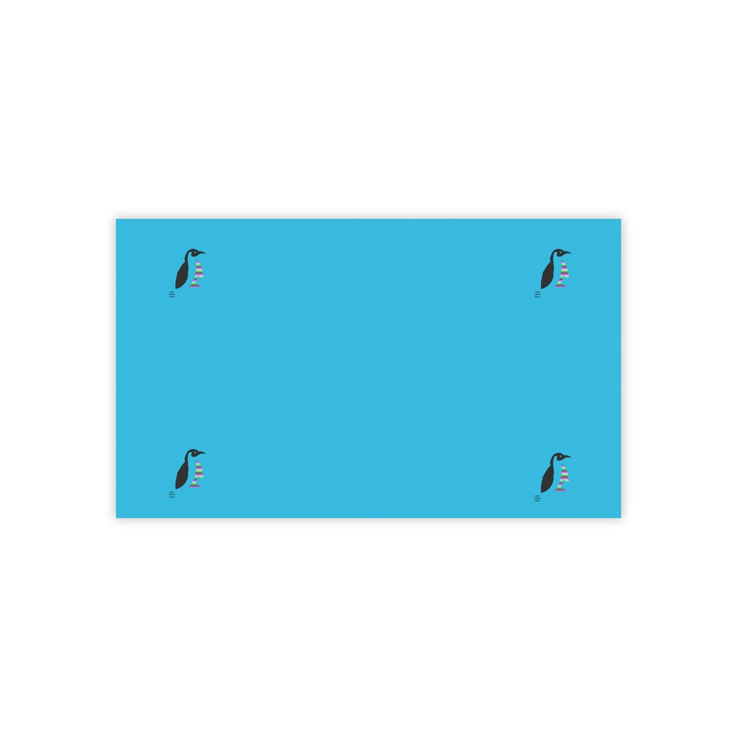 Post-it® Note Pads: Crazy Penguin World Logo Turquoise