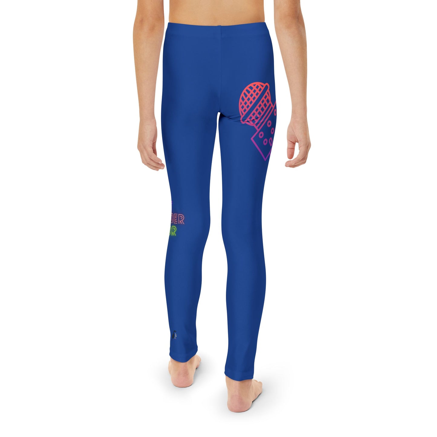 Youth Full-Length Leggings: Music Dark Blue