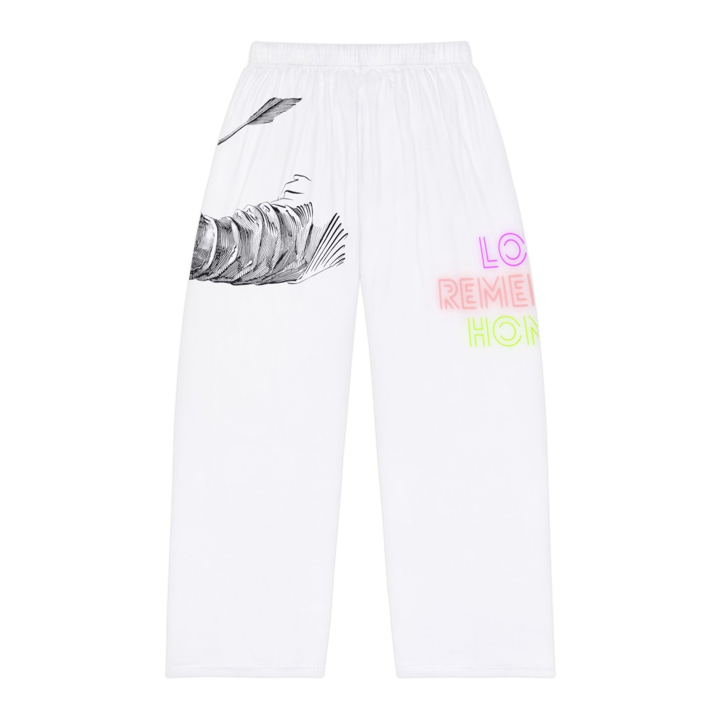 Men's Pajama Pants: Writing White