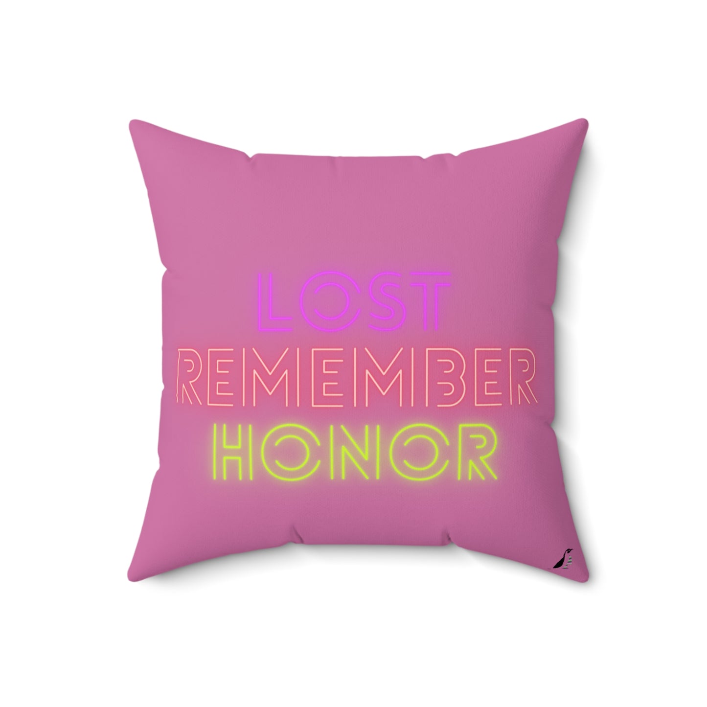 Spun Polyester Square Pillow: Volleyball Lite Pink