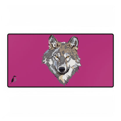 Desk Mats: Wolves Pink