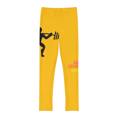 Youth Full-Length Leggings: Weightlifting Yellow