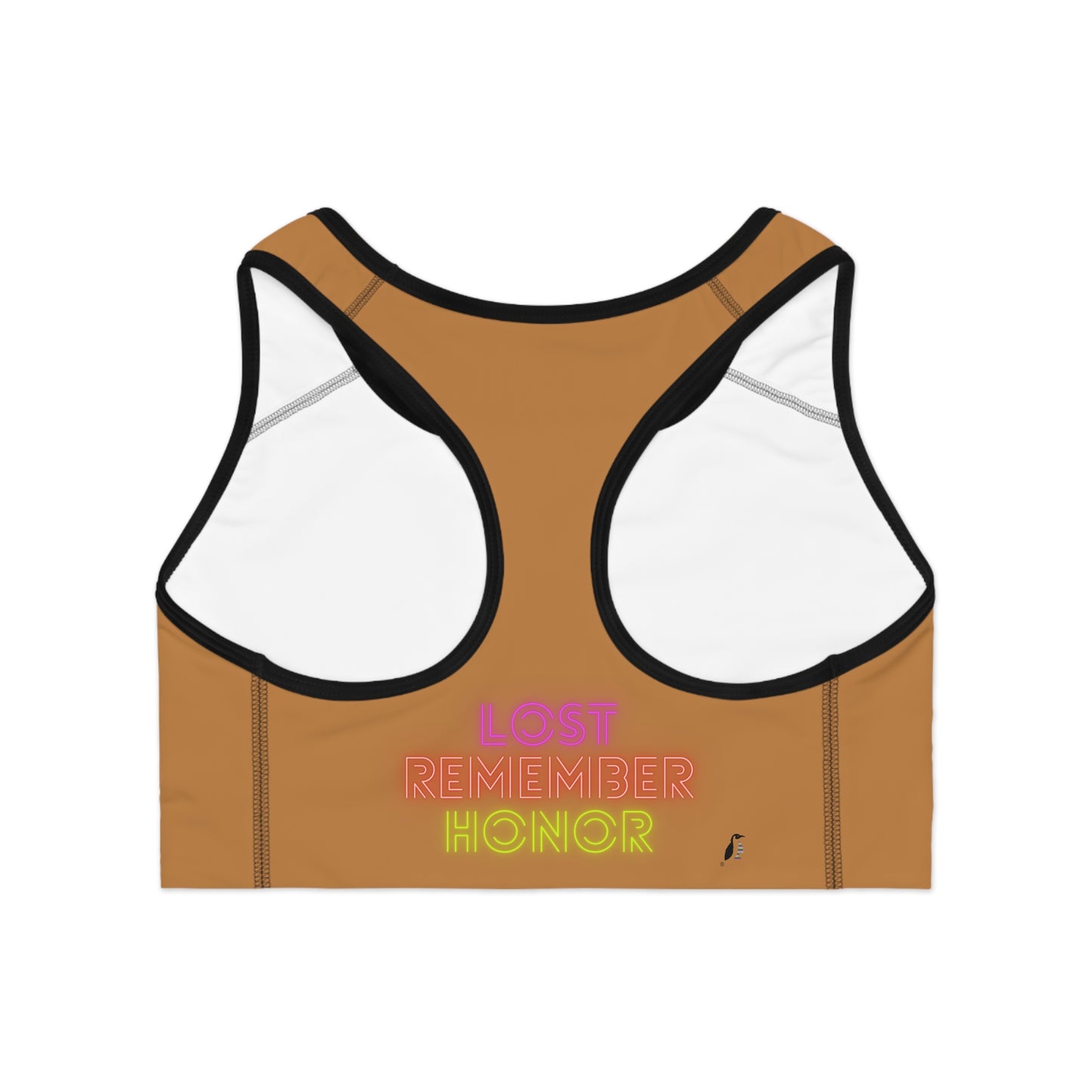 Sports Bra: Writing Lite Brown