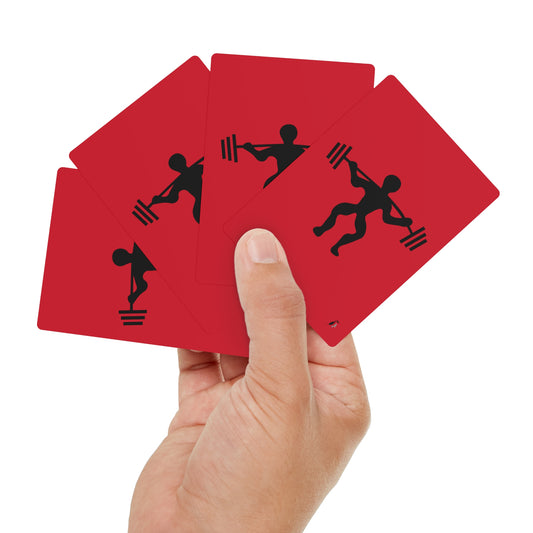 Poker Cards: Weightlifting Dark Red