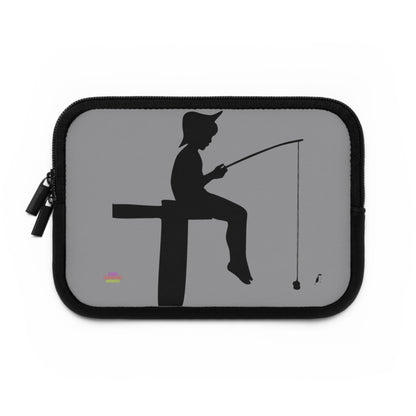 Laptop Sleeve: Fishing Grey