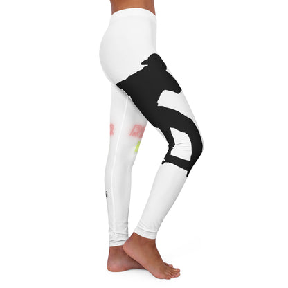 Women's Spandex Leggings: Skateboarding White