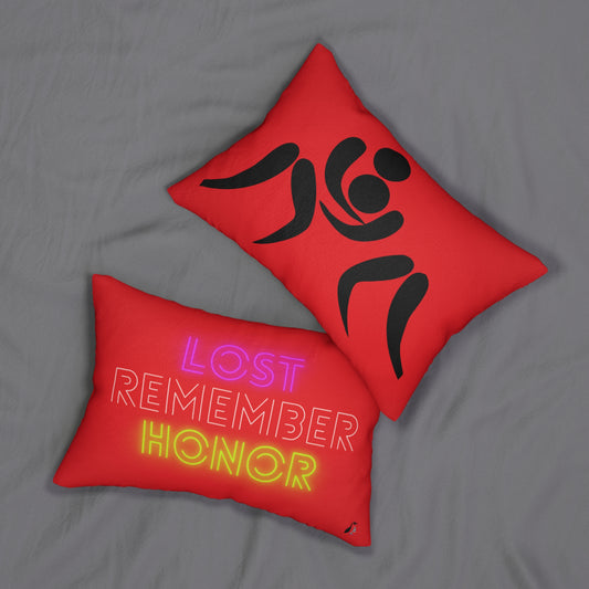 Spun Polyester Lumbar Pillow: Wrestling Red