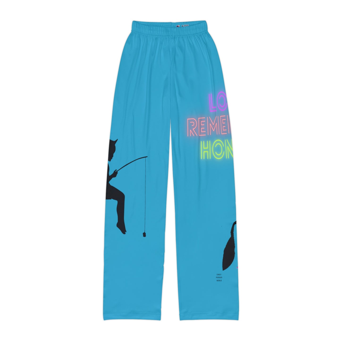 Kids Pajama Pants: Fishing Turquoise