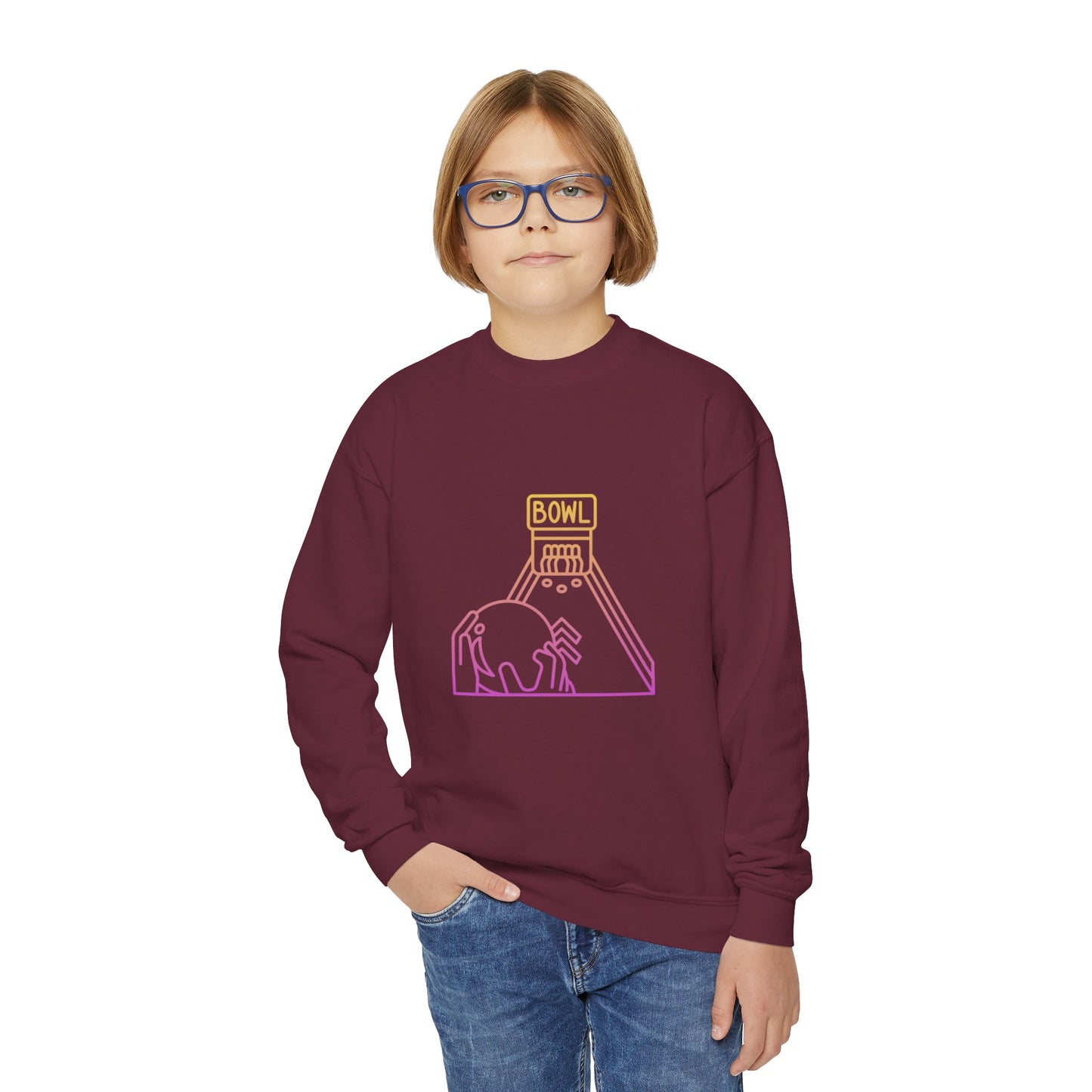 Youth Crewneck Sweatshirt: Bowling 