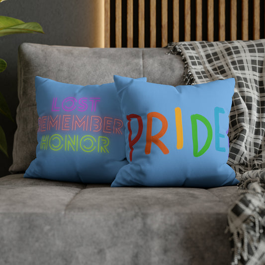 Faux Suede Square Pillow Case: LGBTQ Pride Lite Blue