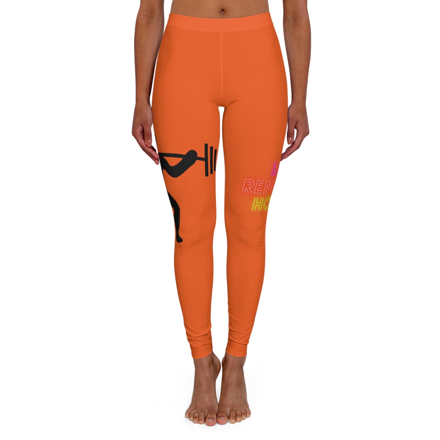 Women's Spandex Leggings: Weightlifting Orange