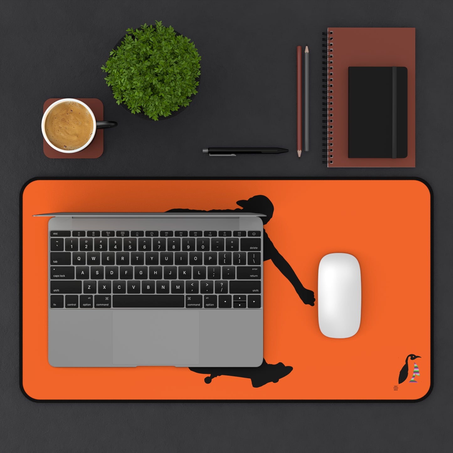 Desk Mat: Skateboarding Orange