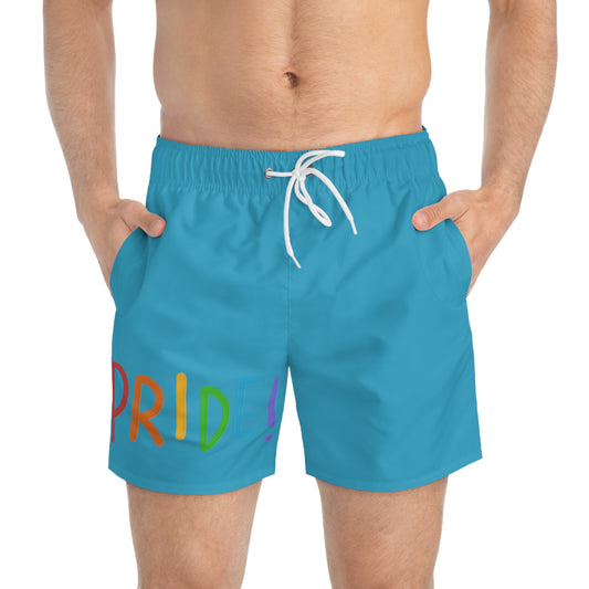 Swim Trunks: LGBTQ Pride Turquoise