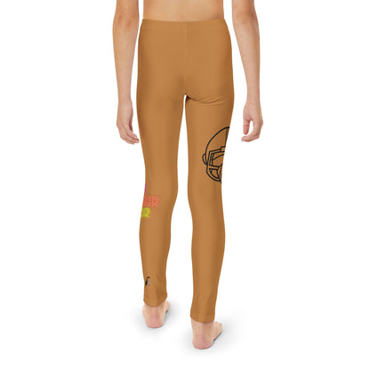 Youth Full-Length Leggings: Football Lite Brown