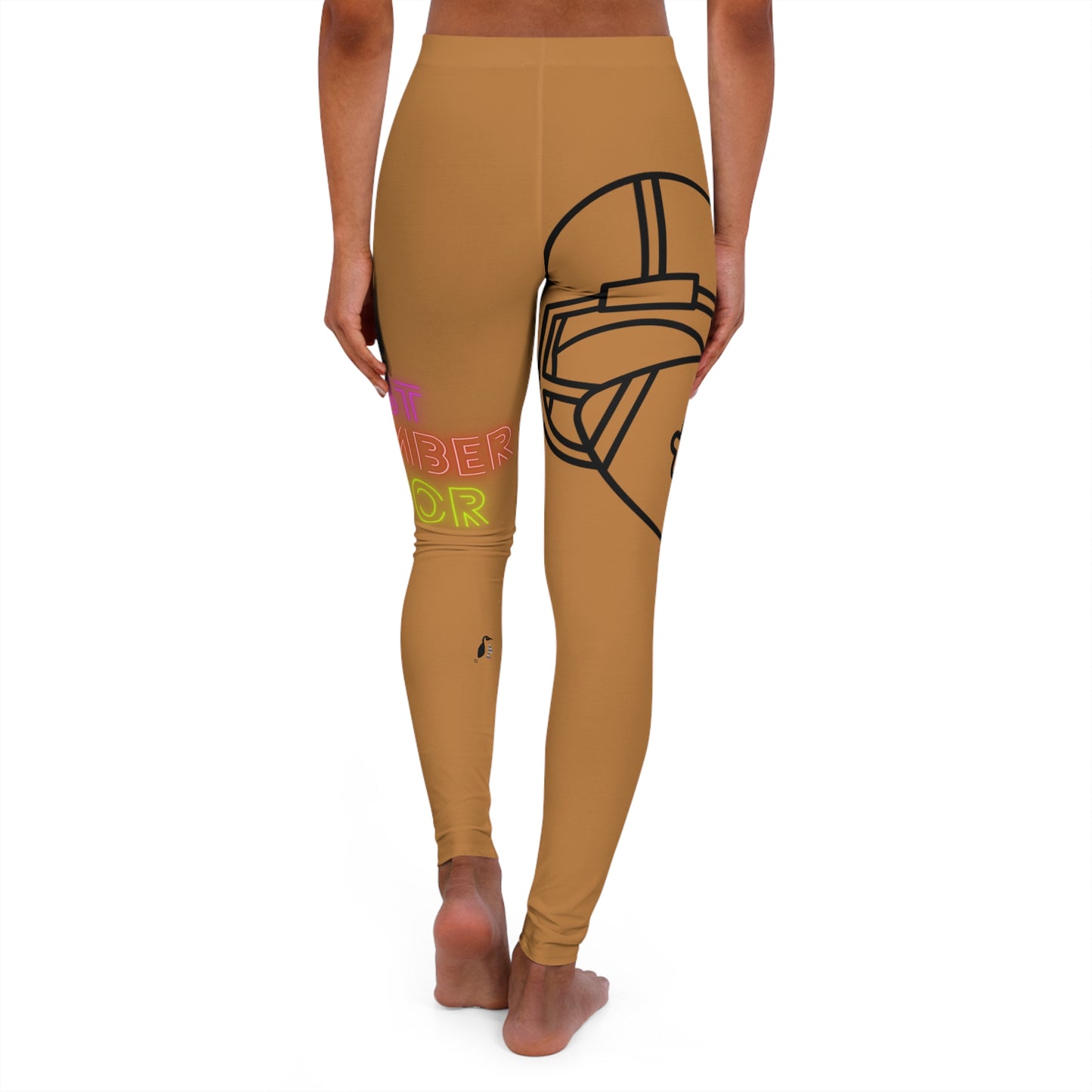 Women's Spandex Leggings: Football Lite Brown