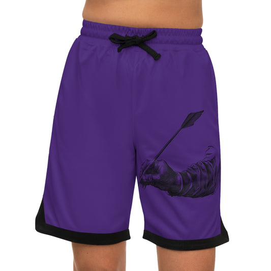 Basketball Rib Shorts: Writing Purple